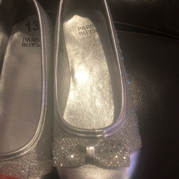 Paris blues slice sparkly slip ons - Picture 2 of 5